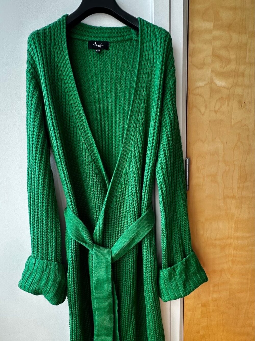 Hanifa Miya Knit Cardigan Dress - Emerald Green